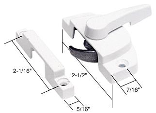 CRL White Window Sash Lock; 2-1/16" Screw Holes