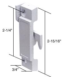 White Sliding Window Lock; 2-1/4" Screw Holes for Guaranteed Products Windows