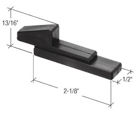 Sash Latch, Plastic, Black