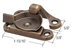 Antique Brass 1-15/16" Window Sash Lock