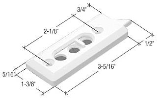 White Tilt Window Latch; 2-1/8" Screw Holes - Package