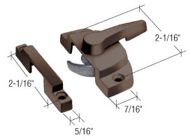 CRL Window Sash Lock, 2-1/16" Screw Holes, Bronze