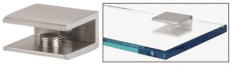 CRL Brushed Nickel Finish Solid Brass Square Glass Shelf Clamp