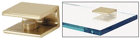 CRL Brass Finish Solid Brass Square Glass Shelf Clamp