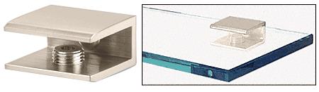 CRL Polished Nickel Finish Solid Brass Square Glass Shelf Clamp