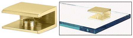 CRL Satin Brass Finish Solid Brass Square Glass Shelf Clamp