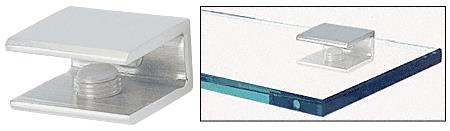 CRL Satin Chrome Finish Solid Brass Square Glass Shelf Clamp