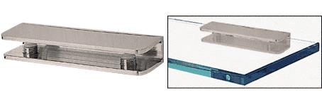 CRL Brushed Nickel Finish Solid Brass Rectangular Glass Shelf Clamp