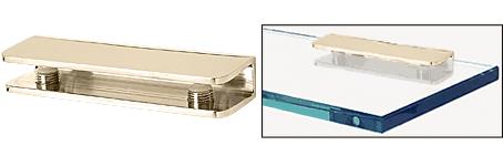 CRL Brass Finish Solid Brass Rectangular Glass Shelf Clamp