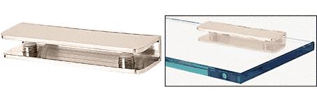 CRL Polished Nickel Finish Solid Brass Rectangular Glass Shelf Clamp