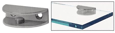 CRL Brushed Nickel Finish Solid Brass Rounded Glass Shelf Clamp
