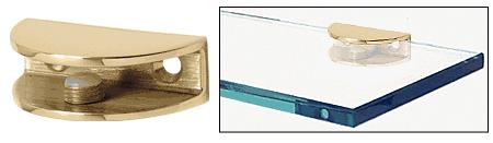 CRL Brass Finish Solid Brass Rounded Glass Shelf Clamp