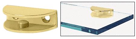 CRL Satin Brass Finish Solid Brass Rounded Glass Shelf Clamp