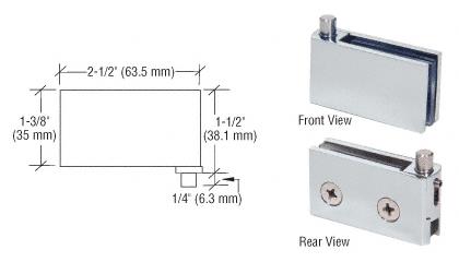 CRL Satin Chrome Flush Mount Cabinet Pivot Hinge - Package