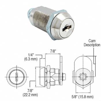 FixtureGuard Chrome Medium Security Cam Lock Medium Cylinder
