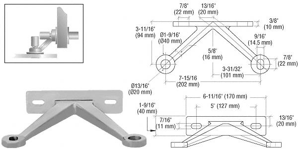 CRL Brushed Stainless Heavy Duty Double Arm "V" Wall Mount Frame Spider