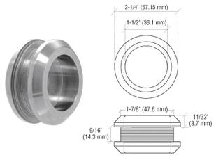 CRL Brushed Stainless  2-1/4" Diameter Thru-Glass Pull