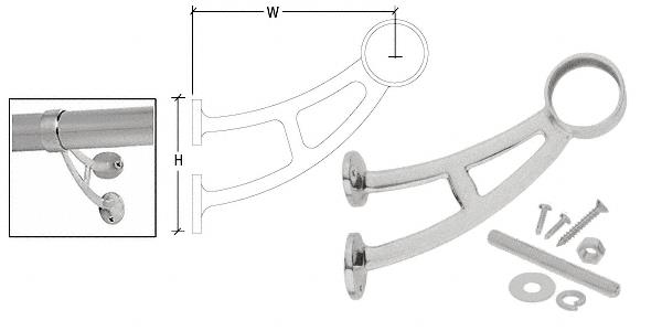 CRL Brushed Stainless Steel Bar Mount Bracket for 1-1/2" Tubing