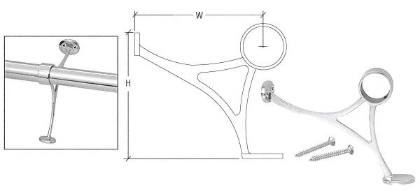 CRL Polished Stainless Combination Bracket for 1-1/2" Tubing