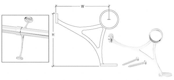 CRL Polished Stainless Steel Combination Bracket for 1-1/2" Tubing