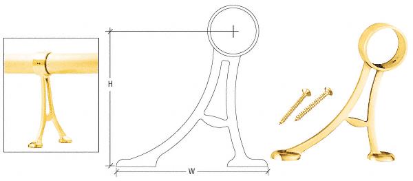 CRL Polished Brass 2" Floor Mount Bracket