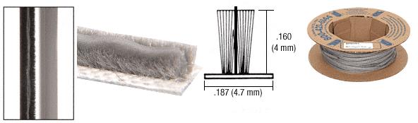 CRL Finned Weatherstrip  .160 in Pile Height; .187 in Backing Width - 100 ft long