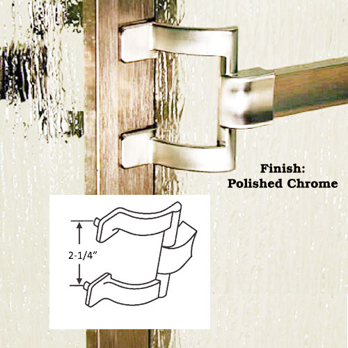 Gordon Glass&#174; Chrome Framed Sliding Shower Door Towel Bar and Brackets - 30" long x 2-1/4" Screw Holes
