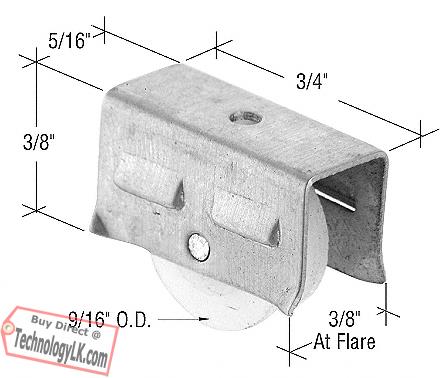 9/16" Nylon Sliding Window Roller - Package