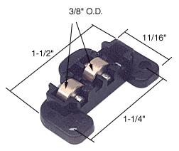 CRL Sliding Window Roller with Dual 3/8" Brass Wheels