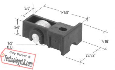 CRL Sliding Window Roller with 1/2" Steel Wheel for Sun-Air Windows