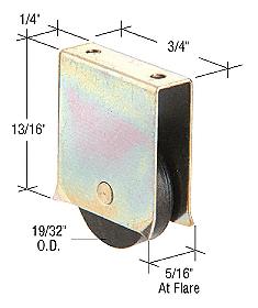 CRL Sliding Window Roller with 19/32" Nylon Flat Edge Wheel- 5/16" Wide Housing - Package