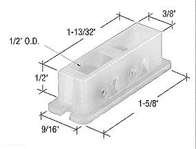 7/16" Flat Edge Tandem Nylon Window Roller Assembly - 9/16" Wide Housing - Package
