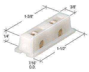 CRL 7/16" Flat Edge Tandem Brass Window Roller Assembly - 3/8" Housing - Package