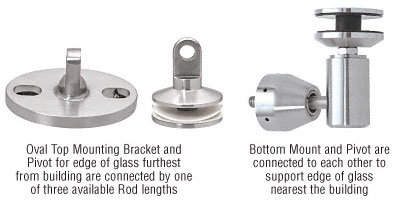 CRL Brushed Stainless Glass Awning Support System Mounting Kit