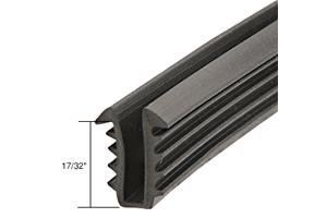 CRL Glazing Vinyl; 17/32" Channel Depth 7/32" Metal Opening - 100 ft Roll
