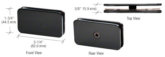 CRL Matte Black Traditional 180 Degree Glass Clamp