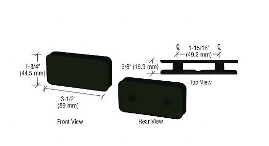 CRL Oil Rubbed Bronze Traditional 180 Degree Double Stud Glass Clamp