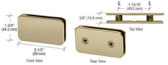 CRL Brushed Bronze Traditional 180 Degree Double Stud Glass Clamp