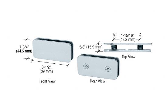 CRL Brushed Nickel Traditional 180 Degree Double Stud Glass Clamp