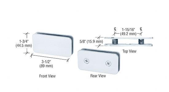 CRL Polished Chrome Traditional 180 Degree Double Stud Glass Clamp