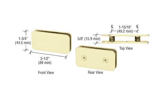 CRL Satin Brass Traditional 180 Degree Double Stud Glass Clamp