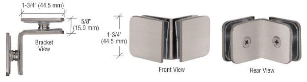 CRL Brushed Nickel Traditional Style 90 Degree Glass-to-Glass Clamp