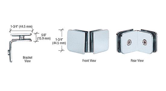 CRL Polished Chrome Traditional Style 90 Degree Glass-to-Glass Clamp