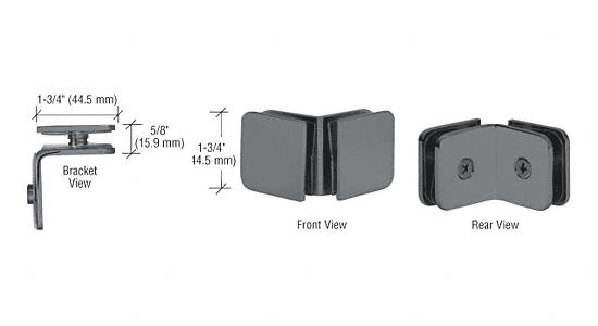 CRL Gun Metal Traditional Style 90 Degree Glass-to-Glass Clamp