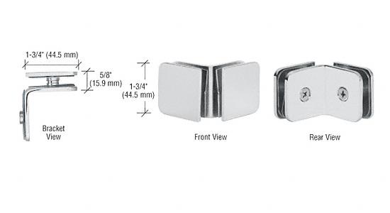 CRL Polished Nickel Traditional Style 90 Degree Glass-to-Glass Clamp