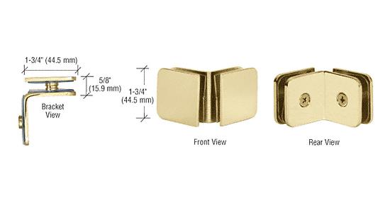 CRL Satin Brass Traditional Style 90 Degree Glass-to-Glass Clamp