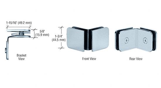 CRL Brushed Nickel Traditional Oversized 90 Degree Glass Clamp