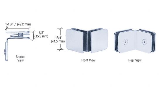 CRL Polished Chrome Traditional Oversized 90 Degree Glass Clamp
