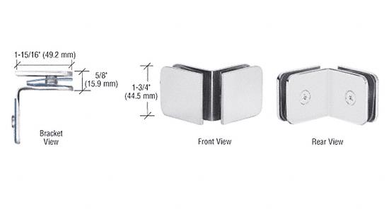 CRL Polished Nickel Traditional Oversized 90 Degree Glass Clamp