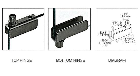CRL Black Standard Mount Glass Door Hinges - Package